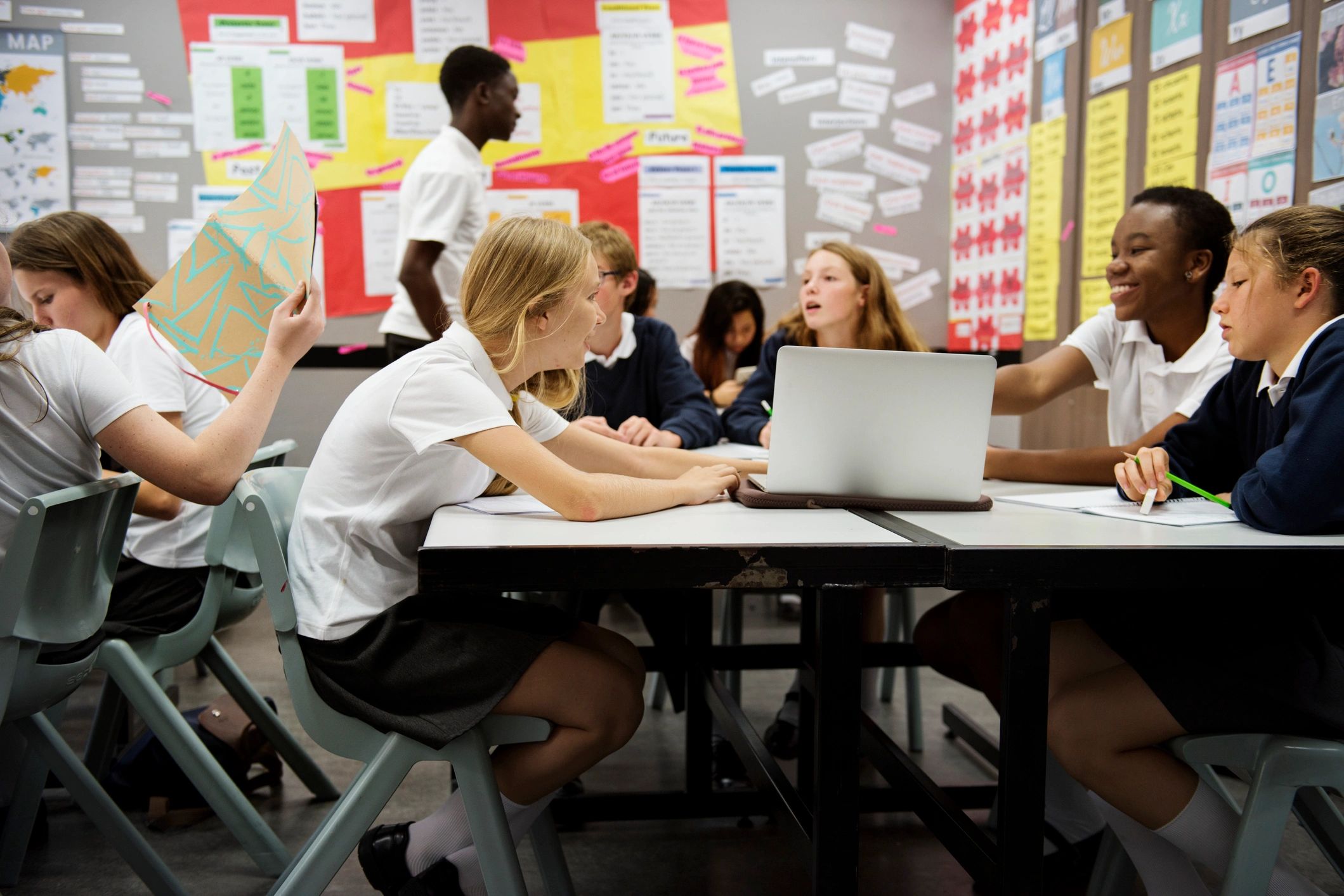 Students learning together in a classroom